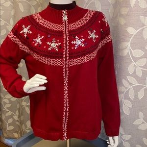 Christopher & Banks Red Winter Sweater